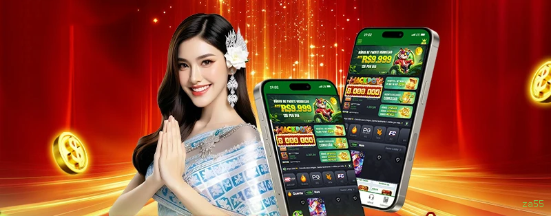 Conta za55 sincronizada site e app
